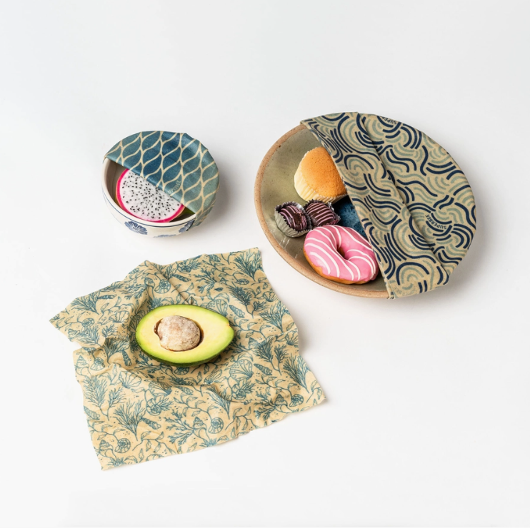Beeswax Food Wraps “Beginner” Set of 3 Sizes
