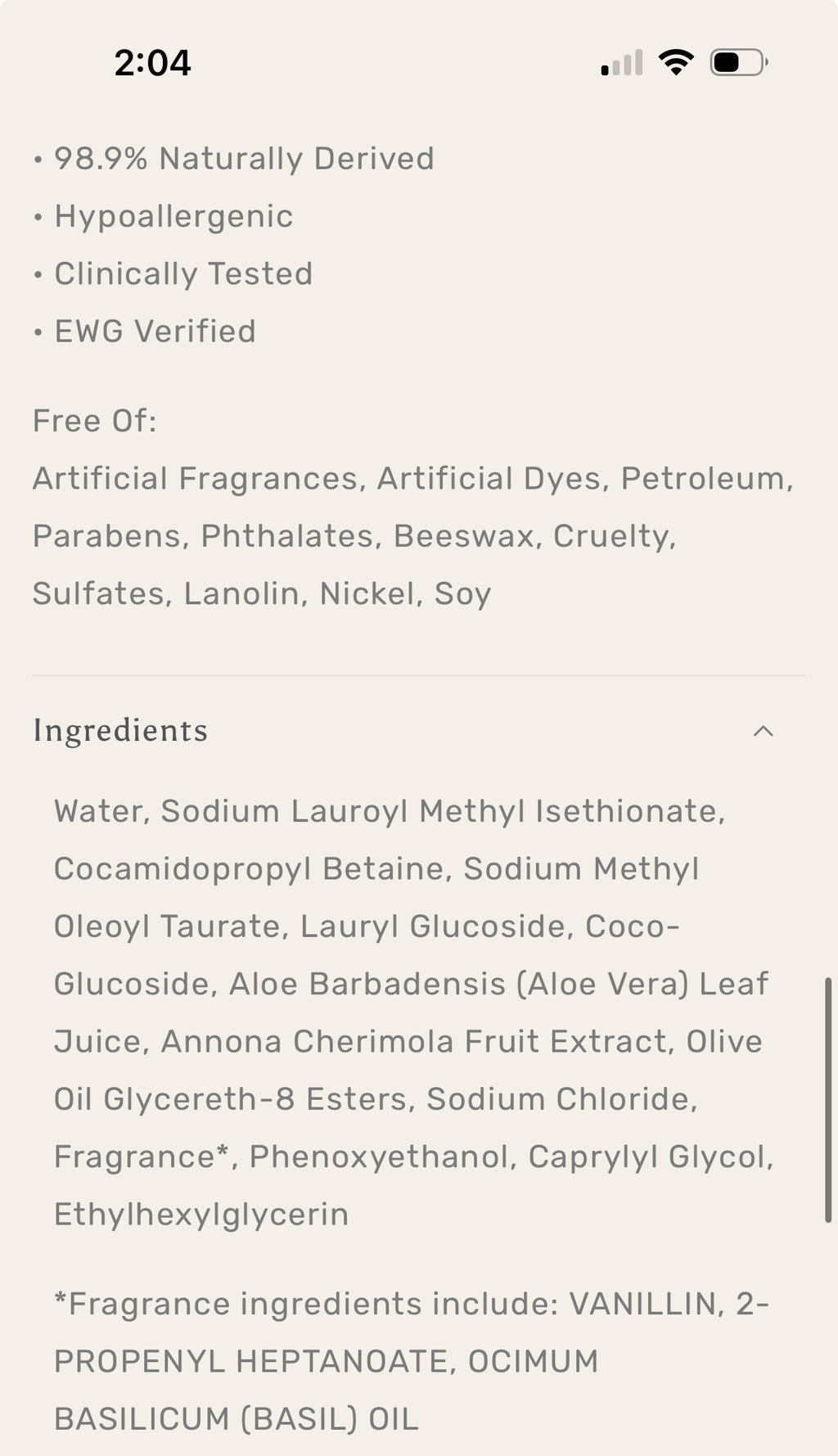Vitasana Body Wash