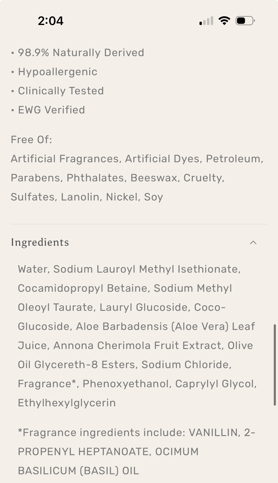 Vitasana Body Wash