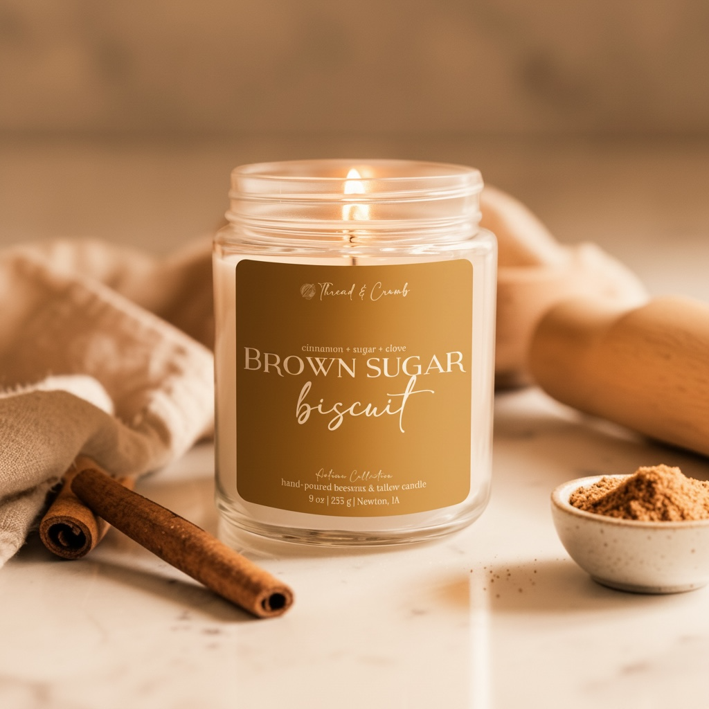 Brown Sugar Biscuit | Fall Bakery Beeswax + Tallow Candle – Autumn Collection