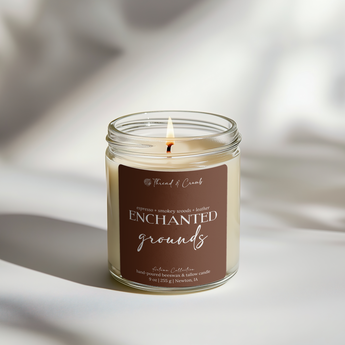 Enchanted Grounds | Coffee + Smoky Woods Beeswax + Tallow Candle – Autumn Collection