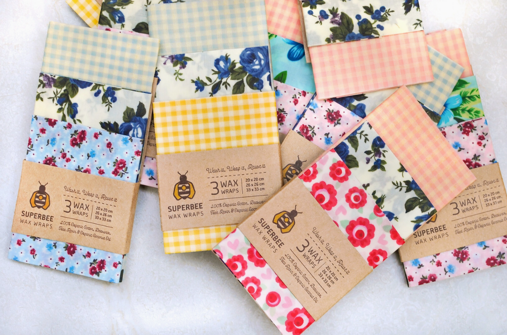 Beeswax Food Wraps Set of 3 - Mixed Designs